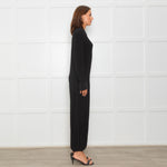 Norma Kamali Black Stretch Collared Jumpsuit
