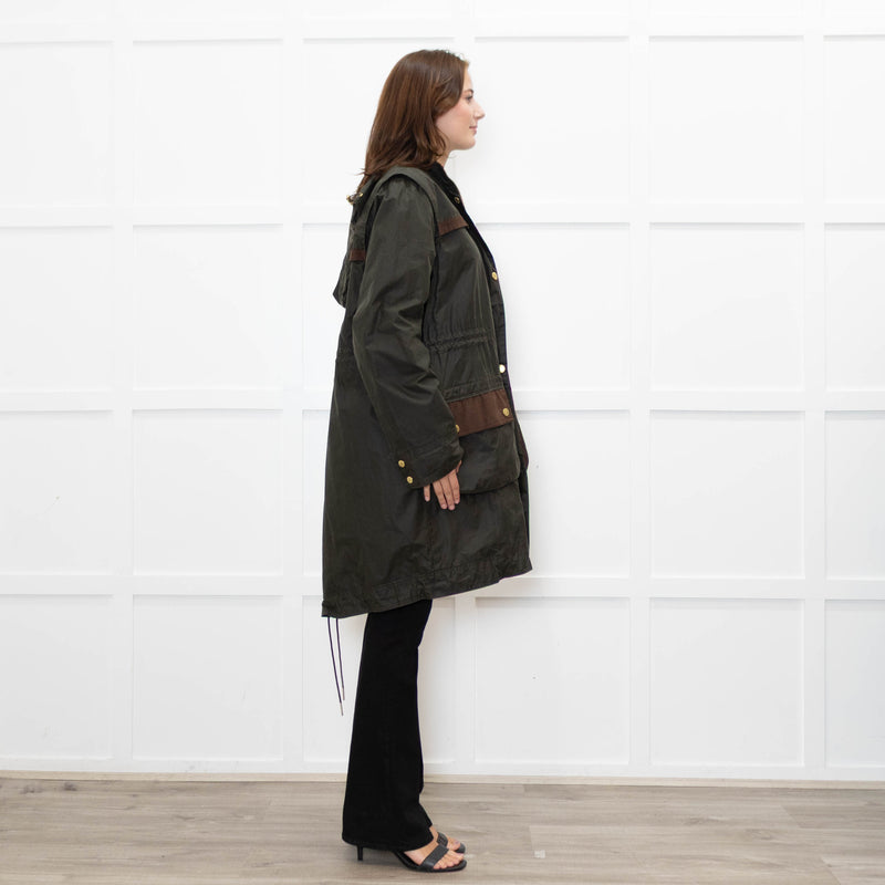 Barbour Green Waxed Lightweight Taylor Coat