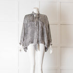 Balenciaga Grey Bleached Blouse with tie