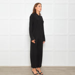 Norma Kamali Black Stretch Collared Jumpsuit