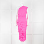 Solace London Neon Pink Stretch One Shoulder Dress