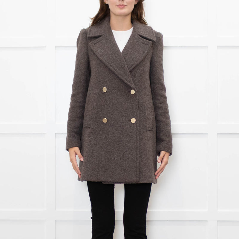 Club Monaco Brown Double Breasted Pea Coat