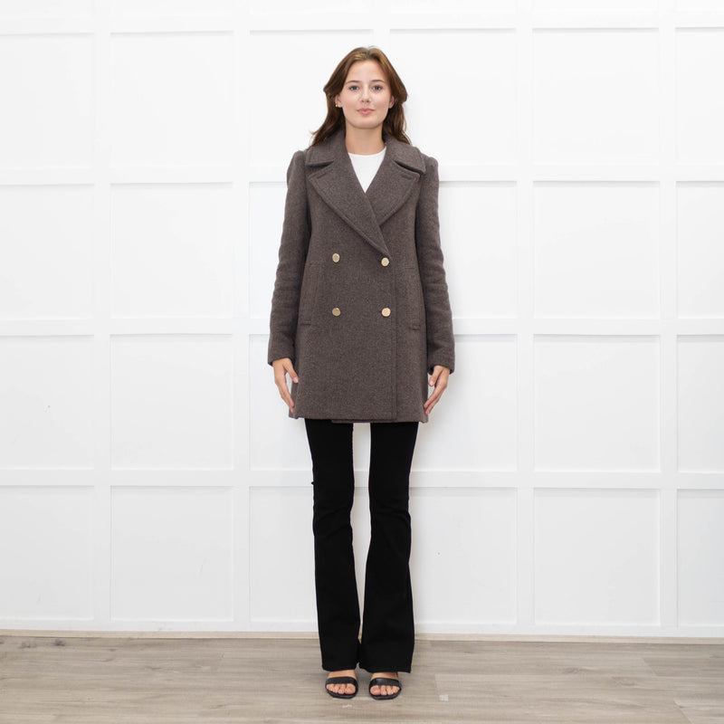 Club Monaco Brown Double Breasted Pea Coat