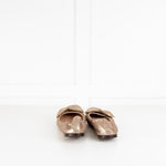 See By Chloe Gold Bow Zip Trim Flat Pumps