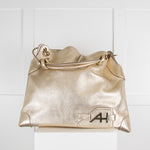 Anya Hindmarch Gold Leather Elrod Tote Bag