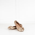 See By Chloe Gold Bow Zip Trim Flat Pumps