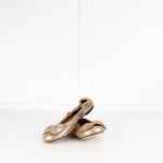 See By Chloe Gold Bow Zip Trim Flat Pumps