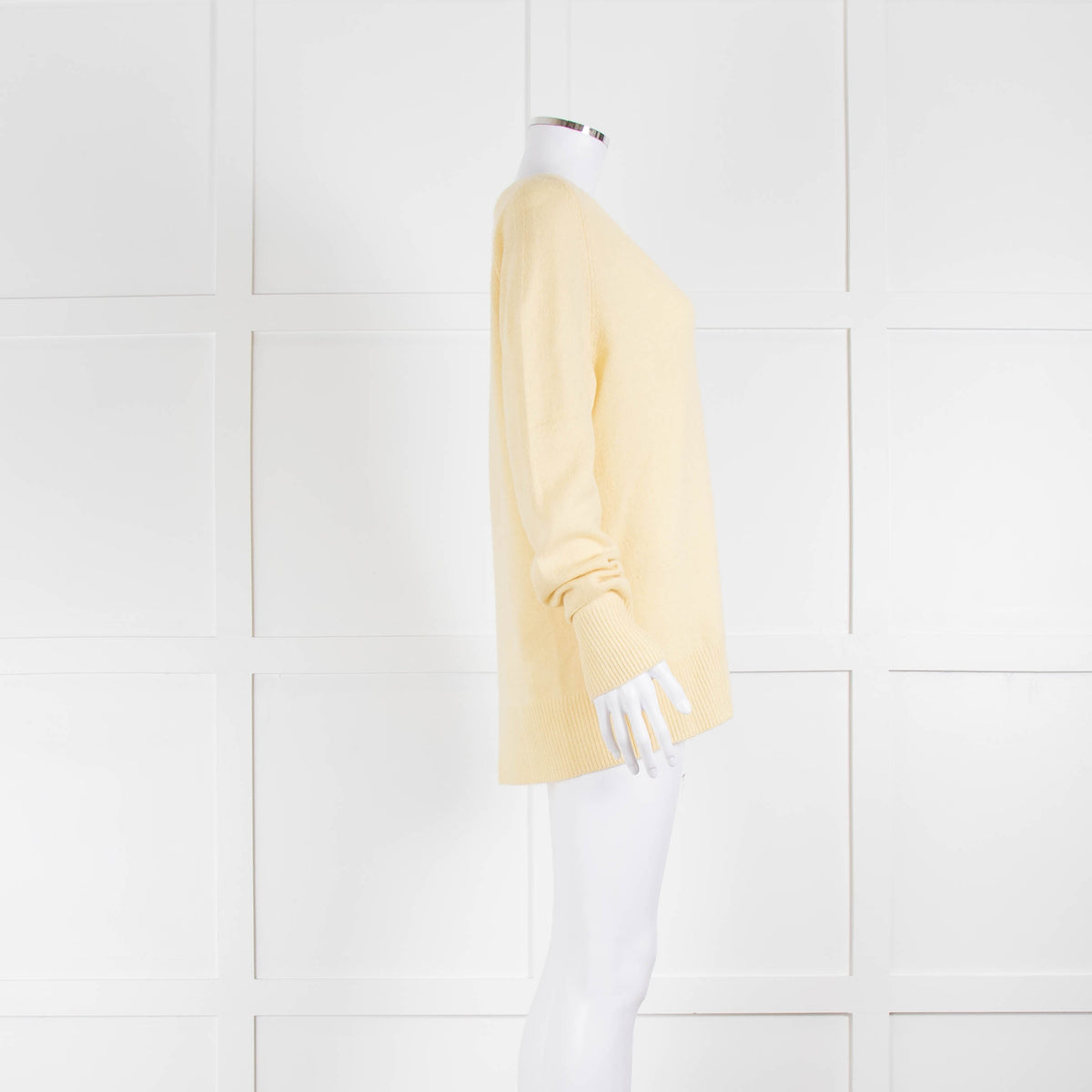 Vince Yellow V Neck Cashmere Mix Jumper
