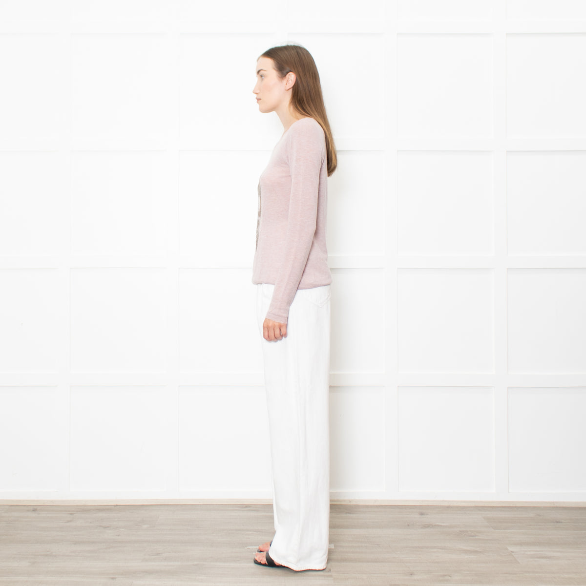 Zadig & Voltaire Deluxe Pink Cashmere Jumper With Diamante Skull