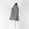 Sandro Navy Quilted Logo Jacket With Velvet Collar