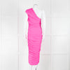 Solace London Neon Pink Stretch One Shoulder Dress