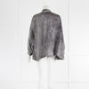 Balenciaga Grey Stone Washed Silk Tie Neck Blouse