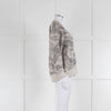 Moncler Grey Print Zip Detail Sleeve Sweatshirt