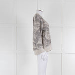 Moncler Grey Print Zip Detail Sleeve Sweatshirt