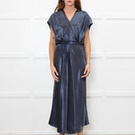 Vince Petrol Blue Sleeveless Maxi Dress With Strng Belt