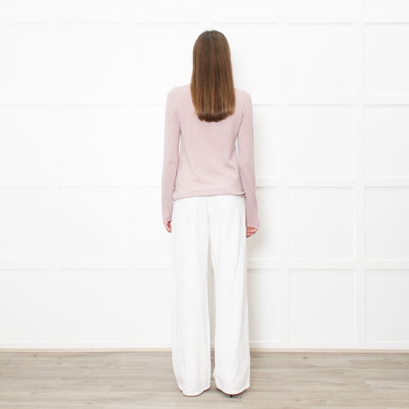 Zadig & Voltaire Deluxe Pink Cashmere Jumper With Diamante Skull