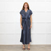 Vince Petrol Blue Sleeveless Maxi Dress With Strng Belt