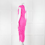 Solace London Neon Pink Stretch One Shoulder Dress