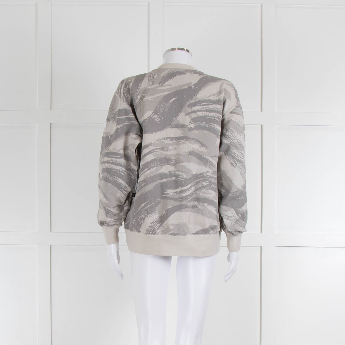 Moncler Grey Print Zip Detail Sleeve Sweatshirt