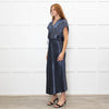Vince Petrol Blue Sleeveless Maxi Dress With Strng Belt
