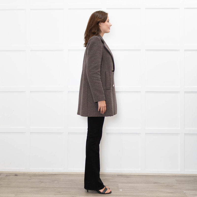 Club Monaco Brown Double Breasted Pea Coat
