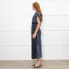 Vince Petrol Blue Sleeveless Maxi Dress With Strng Belt