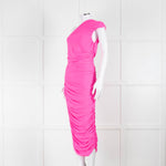 Solace London Neon Pink Stretch One Shoulder Dress