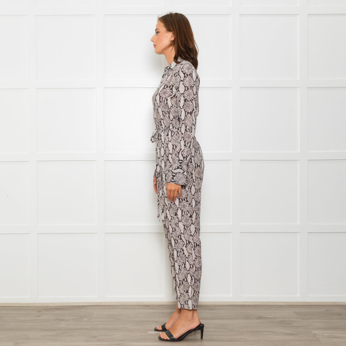 A.L.C Snake Print Jumpsuit with Drawstring Waist
