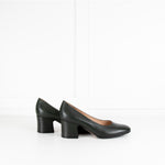 Gianvito Rossi Dark Green Round Toe Block Heel Shoes