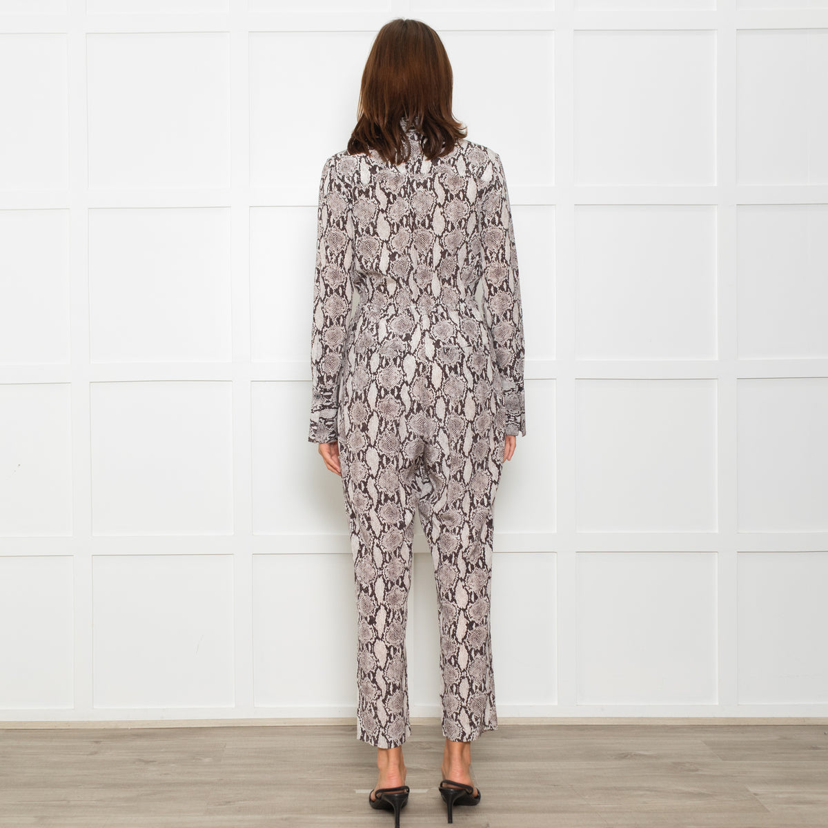A.L.C Snake Print Jumpsuit with Drawstring Waist