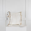 Jimmy Choo White Calfskin Gold Hardware Crossbody Bag