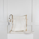 Jimmy Choo White Calfskin Gold Hardware Crossbody Bag