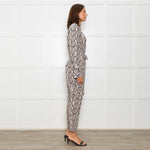 A.L.C Snake Print Jumpsuit with Drawstring Waist