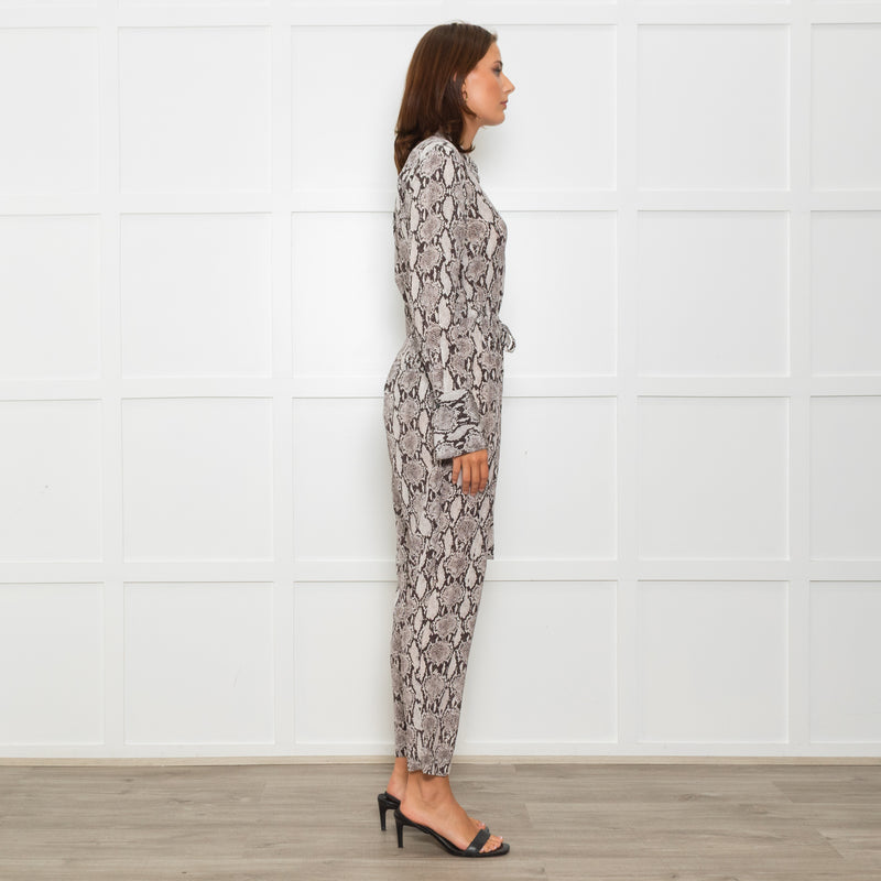 A.L.C Snake Print Jumpsuit with Drawstring Waist