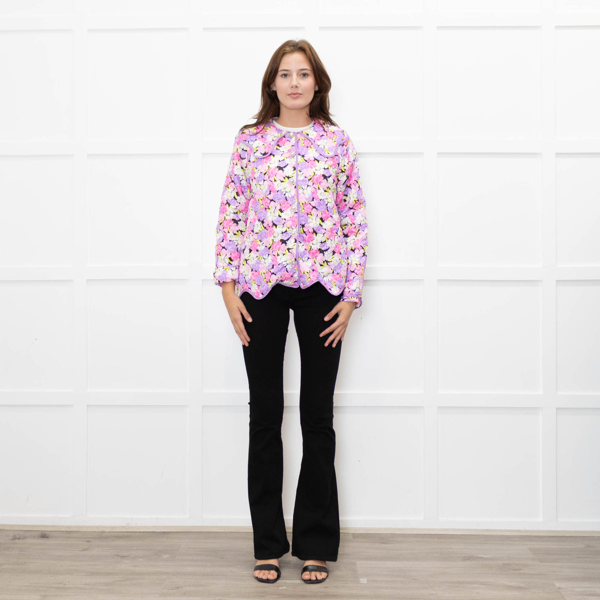 Cras Jadecras Pink Floral Quilted Jacket