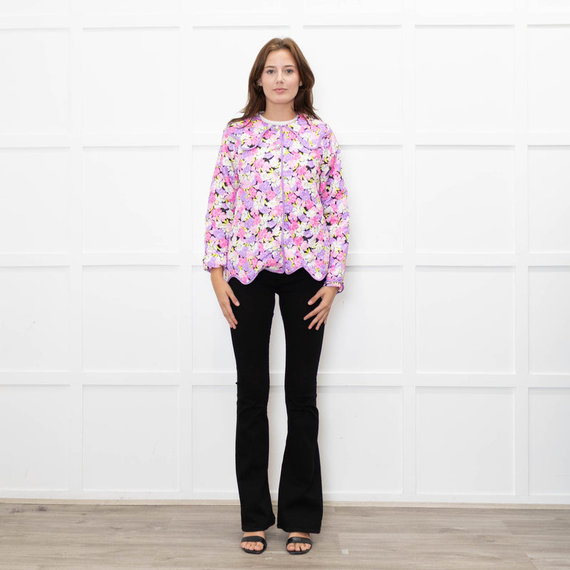 Cras Jadecras Pink Floral Quilted Jacket