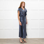 Vince Petrol Blue Sleeveless Maxi Dress With Strng Belt