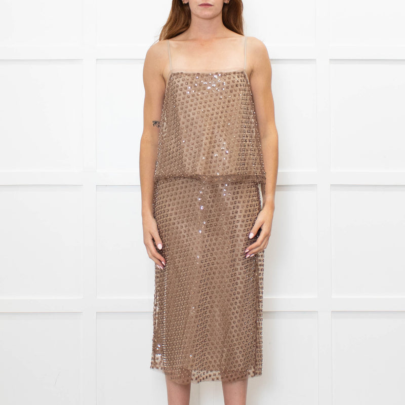 Vince Beaded Brown Camisole