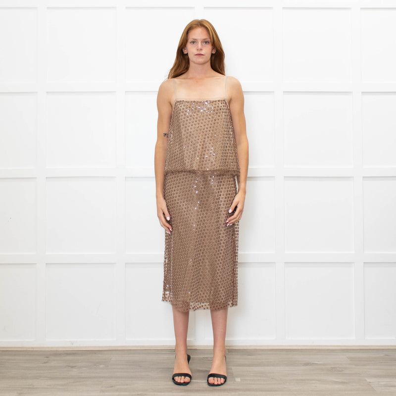 Vince Beaded Brown Camisole