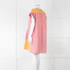 Saloni Pink Linen Tunic Mini Dress with Embroidery