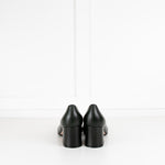 Gianvito Rossi Dark Green Round Toe Block Heel Shoes