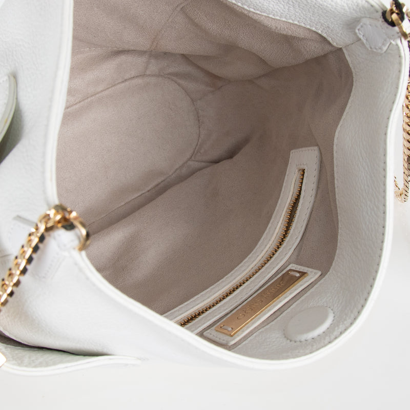 Jimmy Choo White Calfskin Gold Hardware Crossbody Bag