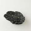Chanel Black White Check Camellia Brooch