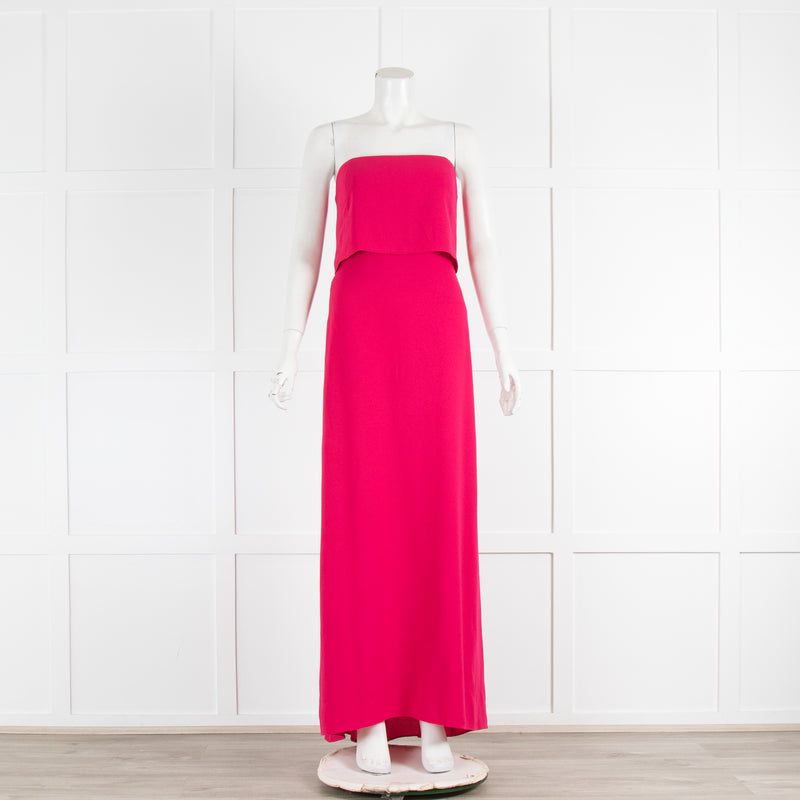 Halston Heritage Raspberry Pink  Strapless Long Dress