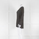 M Missoni Navy Gold Knit Flared Sleeve Sweater