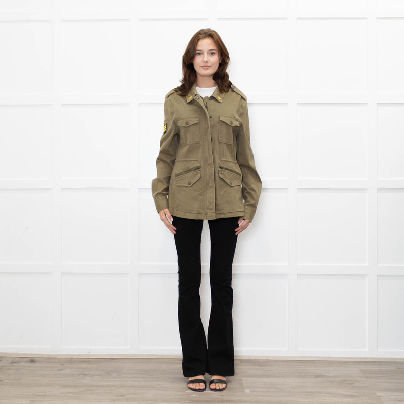 Frame Khaki Flap Pocket Denim Utility Jacket