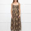 Bardot Brown Animal Print Corseted Midi Dress