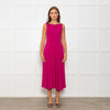 Sportmax Pink Stretch Jersey Sleeveless Midi Dress