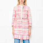 Giada Benincasa Pink Boucle Jacket with Sequin Waist