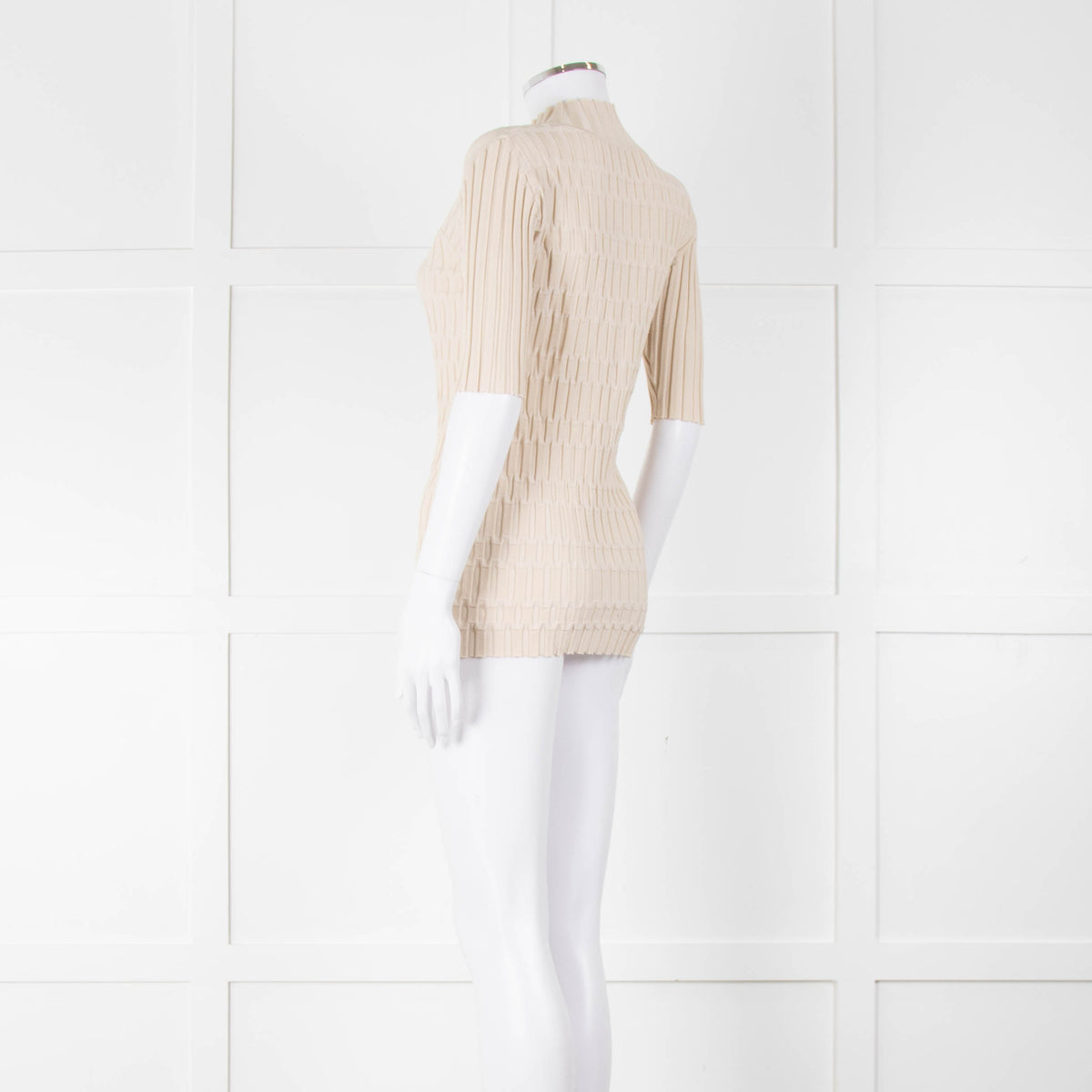 Joseph Cream Geometric Rib Short Sleeve Polo Neck
